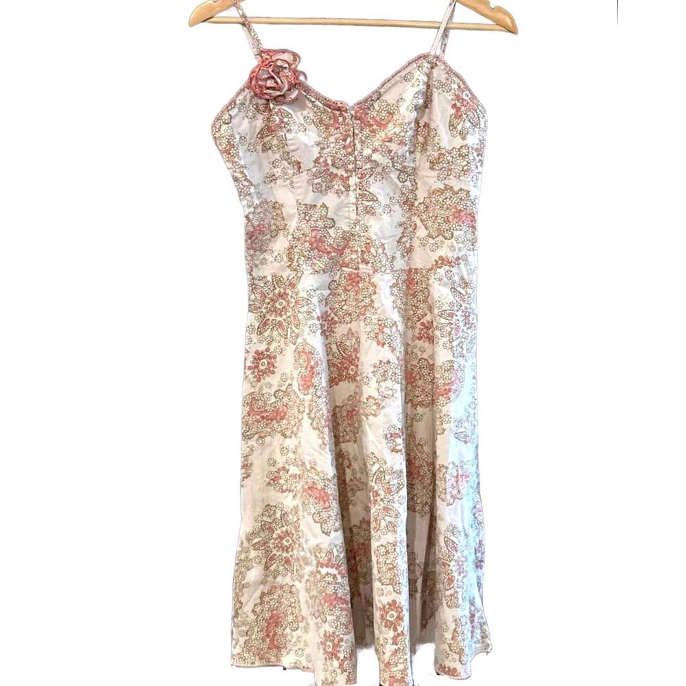 Vintage Zinc Juniors Dress 11 White Pink Floral Sleeveless